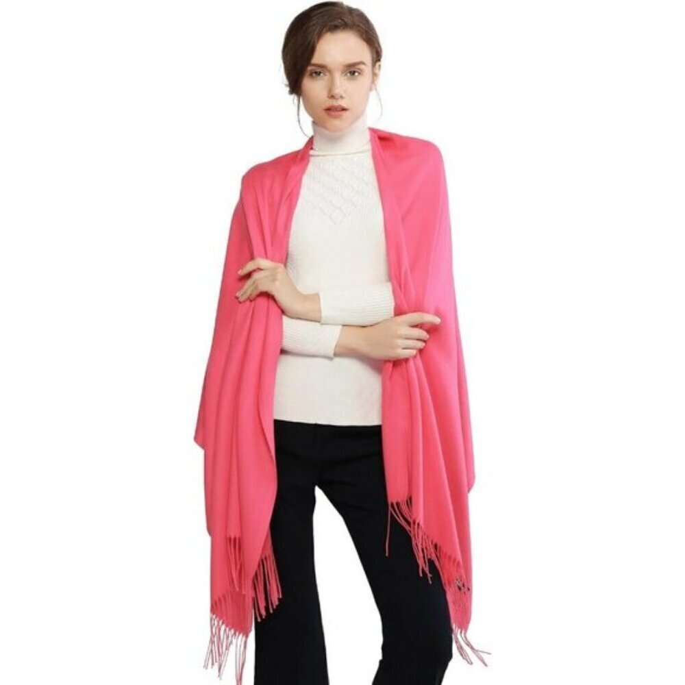⚡Women's Coral Pashmina Shawls Evening Dress Bridesmaid Winter Warm Long Scarf